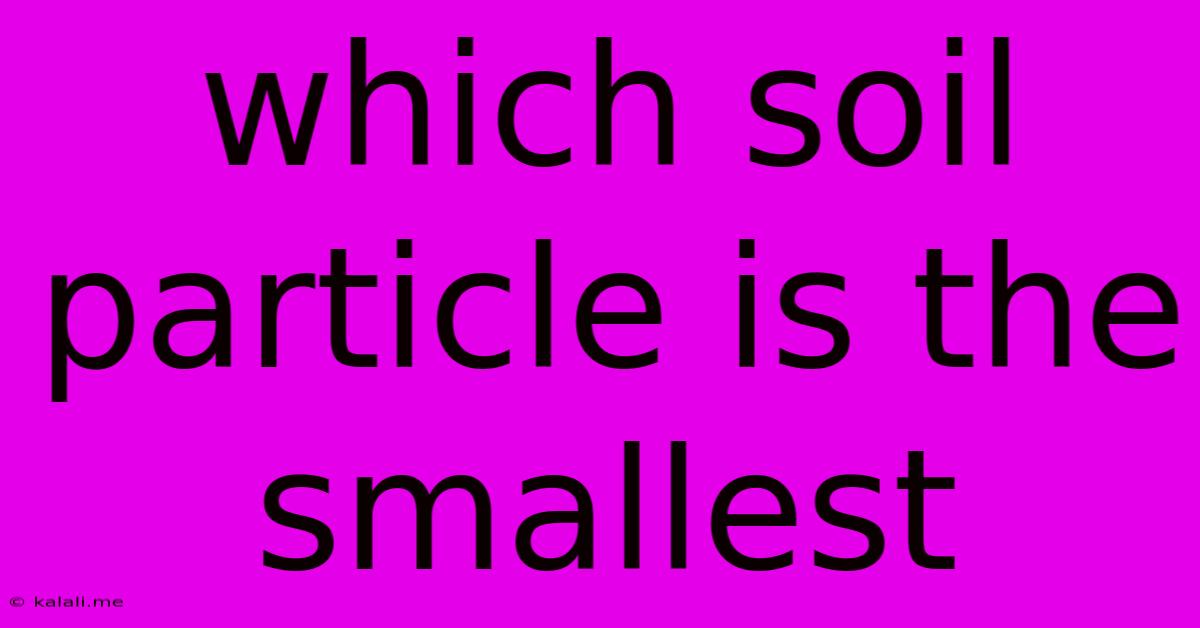 Which Soil Particle Is The Smallest