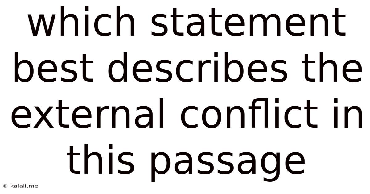 Which Statement Best Describes The External Conflict In This Passage