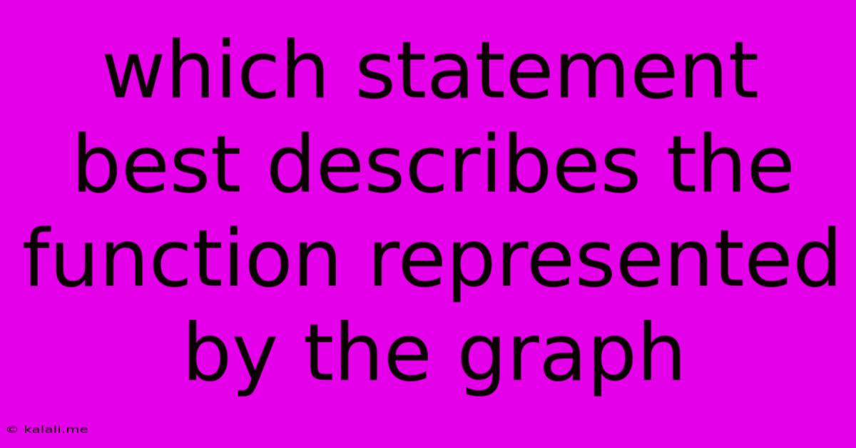 Which Statement Best Describes The Function Represented By The Graph