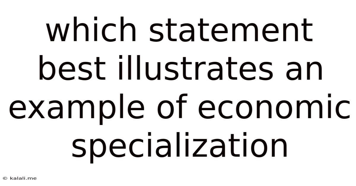 Which Statement Best Illustrates An Example Of Economic Specialization