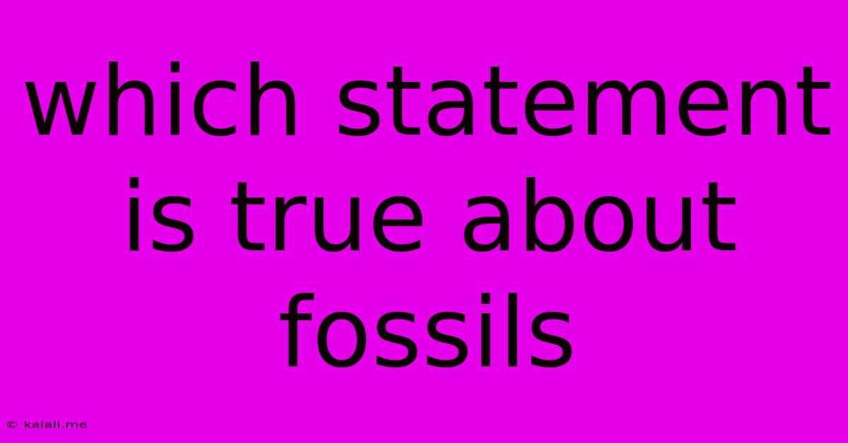 Which Statement Is True About Fossils