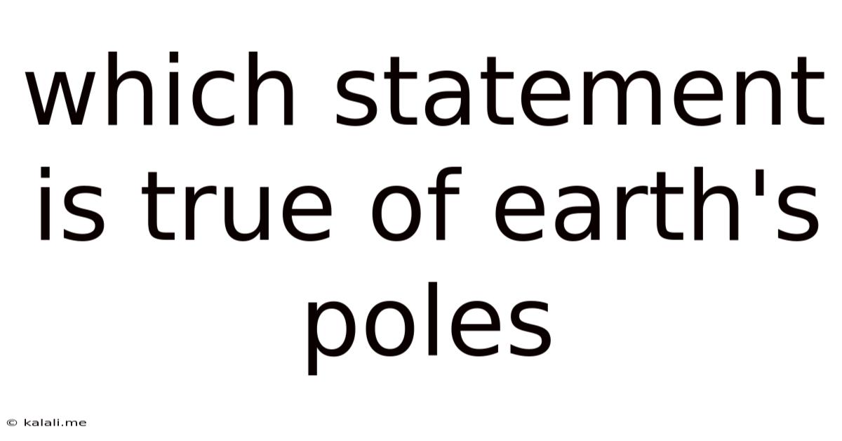 Which Statement Is True Of Earth's Poles