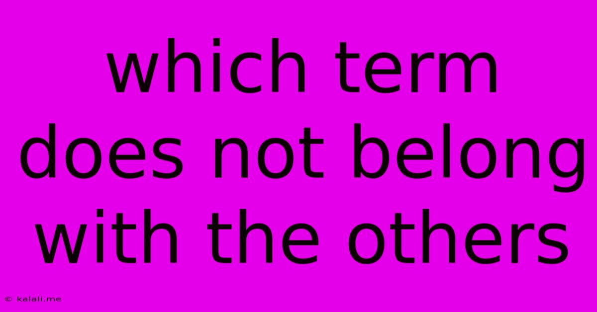Which Term Does Not Belong With The Others