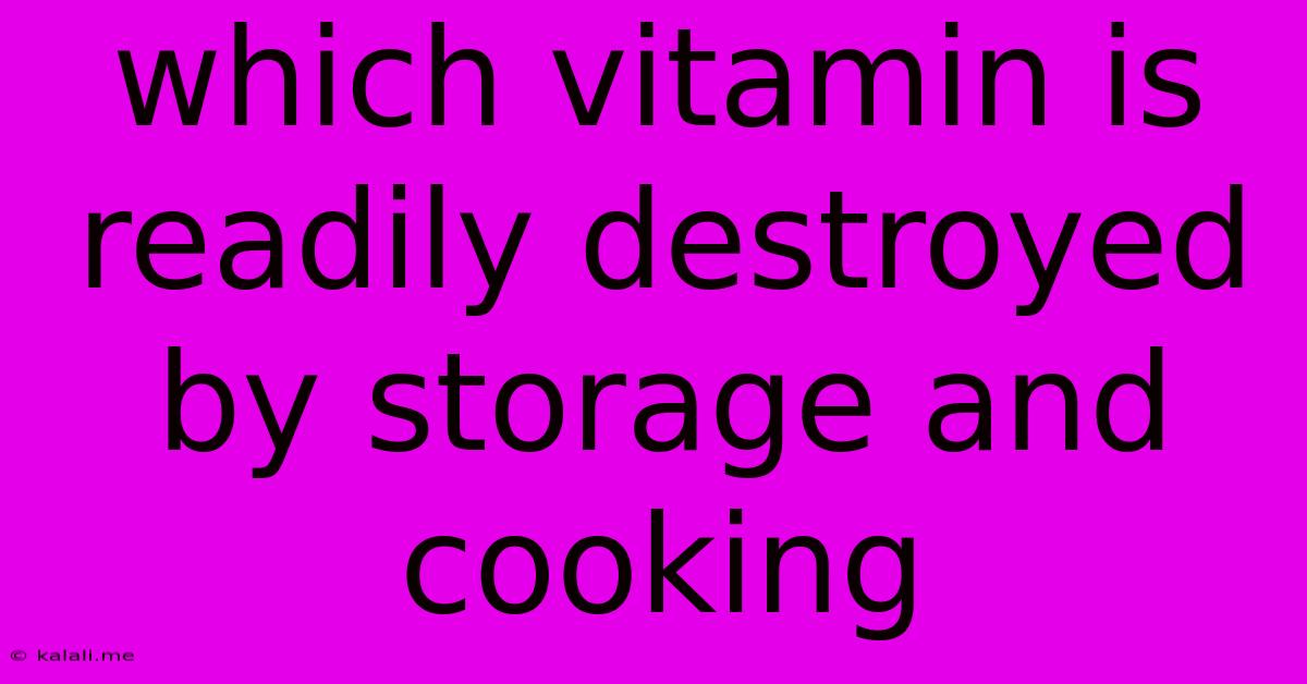 Which Vitamin Is Readily Destroyed By Storage And Cooking