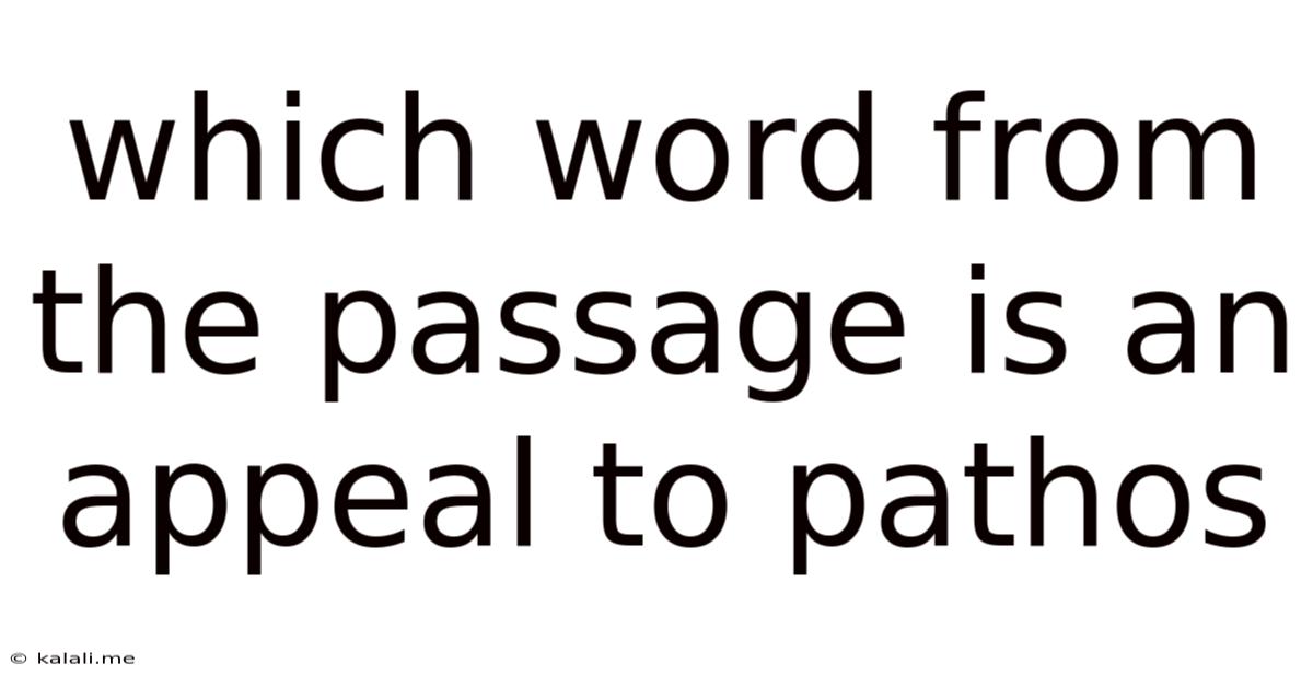 Which Word From The Passage Is An Appeal To Pathos