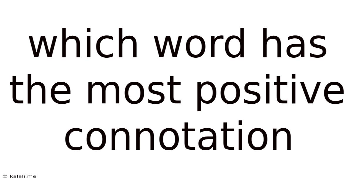 Which Word Has The Most Positive Connotation