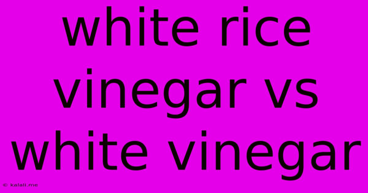 White Rice Vinegar Vs White Vinegar