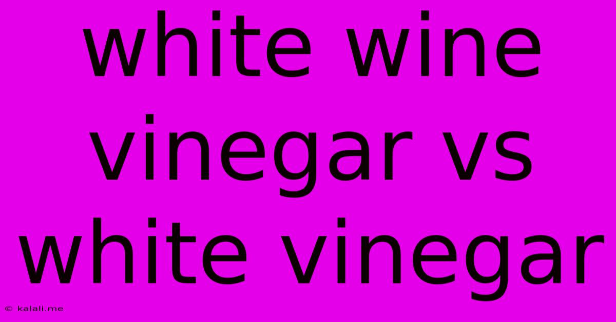 White Wine Vinegar Vs White Vinegar