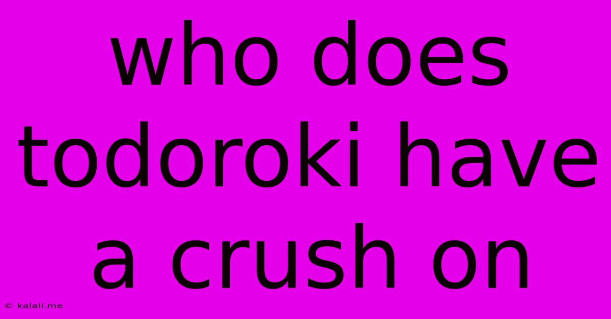 Who Does Todoroki Have A Crush On