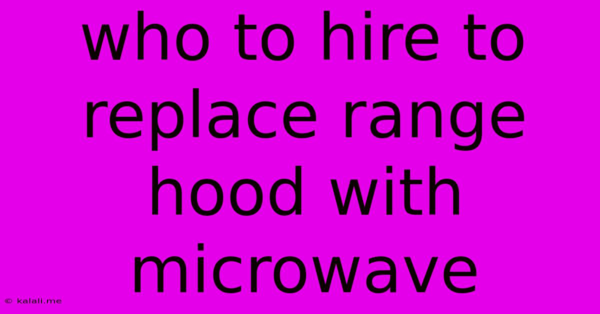 Who To Hire To Replace Range Hood With Microwave