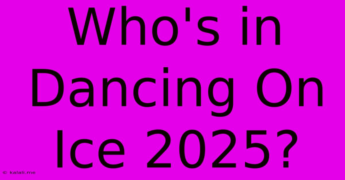 Who's In Dancing On Ice 2025?