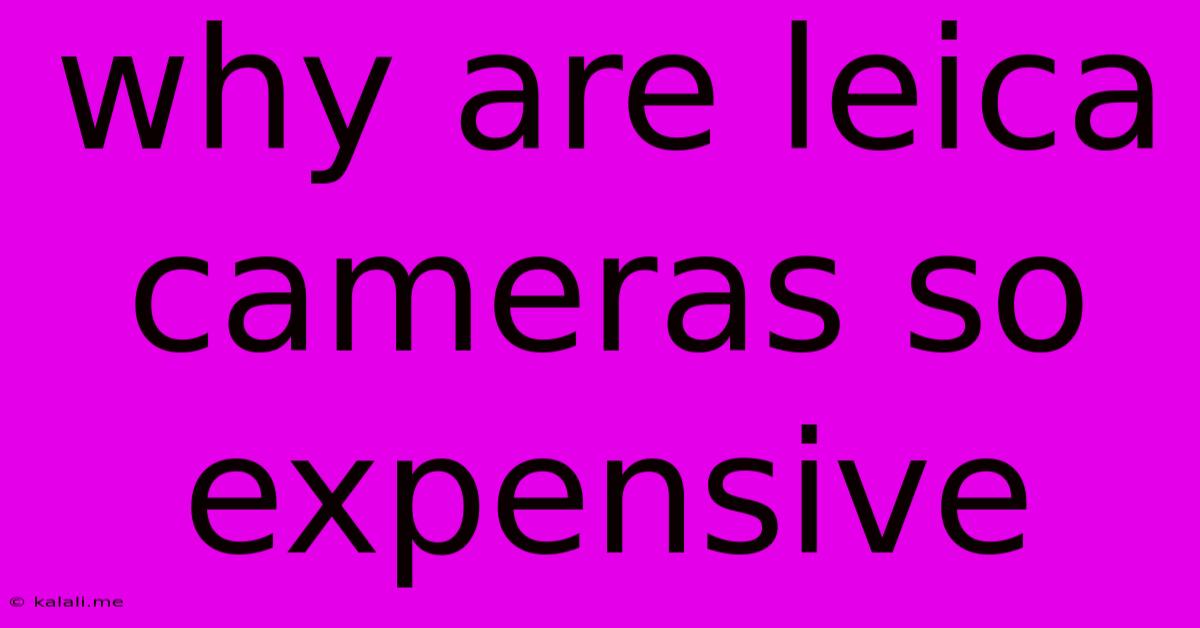 Why Are Leica Cameras So Expensive