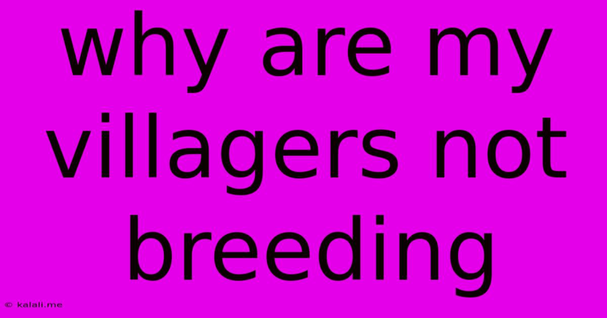 Why Are My Villagers Not Breeding