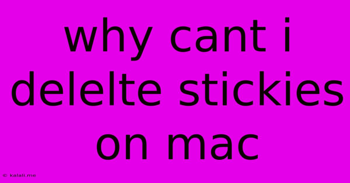 Why Cant I Delelte Stickies On Mac