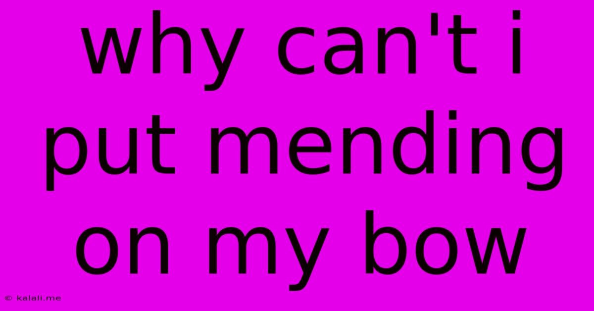 Why Can't I Put Mending On My Bow