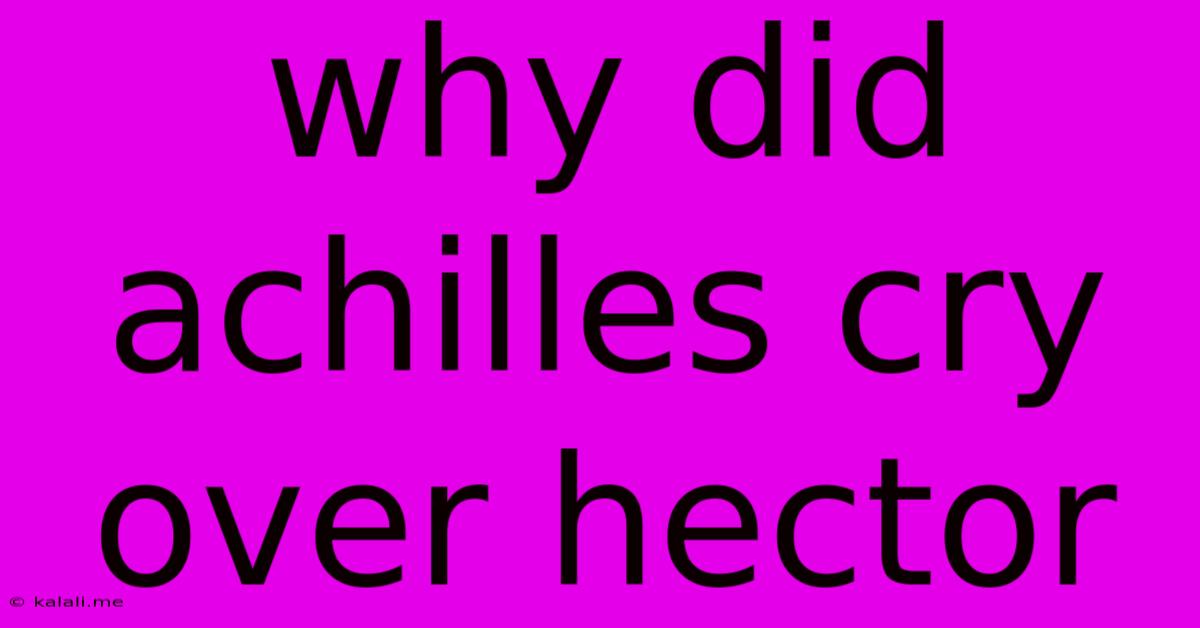 Why Did Achilles Cry Over Hector