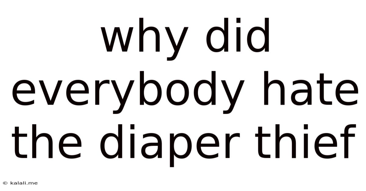 Why Did Everybody Hate The Diaper Thief