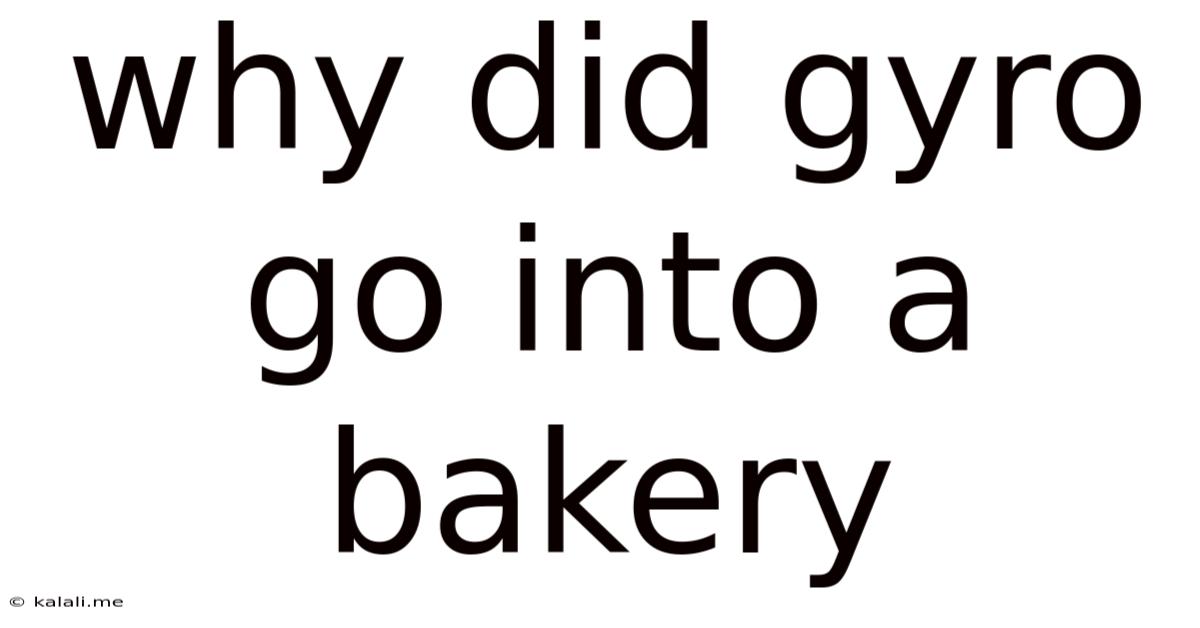 Why Did Gyro Go Into A Bakery