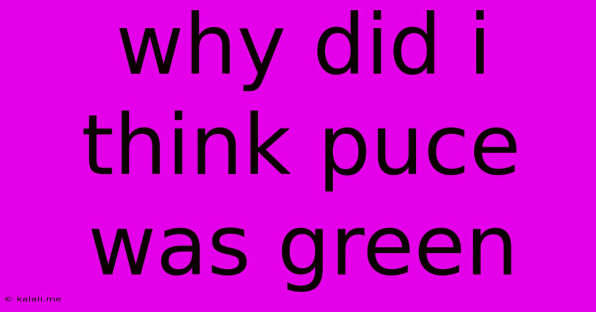 Why Did I Think Puce Was Green