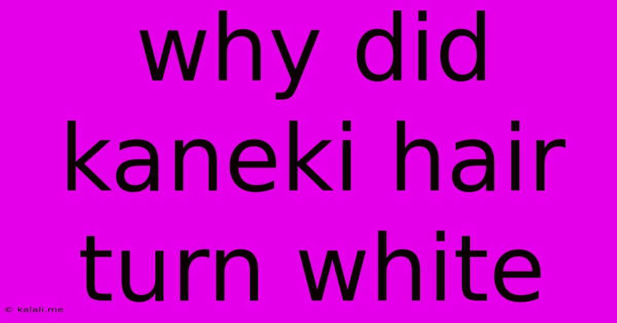 Why Did Kaneki Hair Turn White