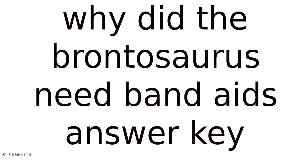 Why Did The Brontosaurus Need Band Aids Answer Key
