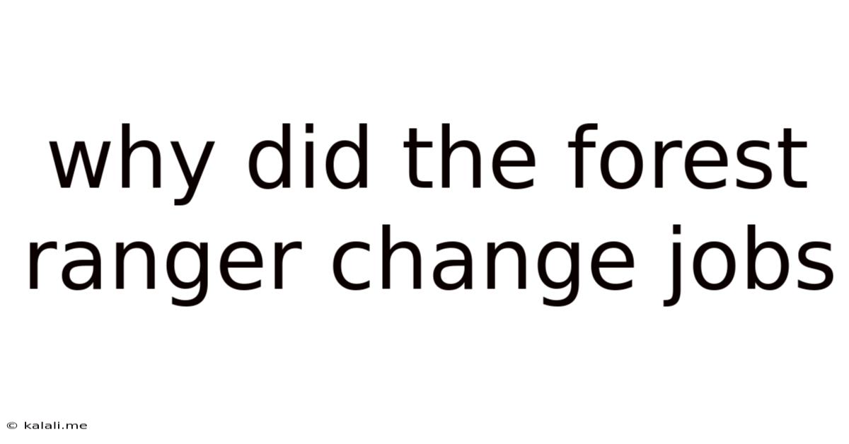 Why Did The Forest Ranger Change Jobs