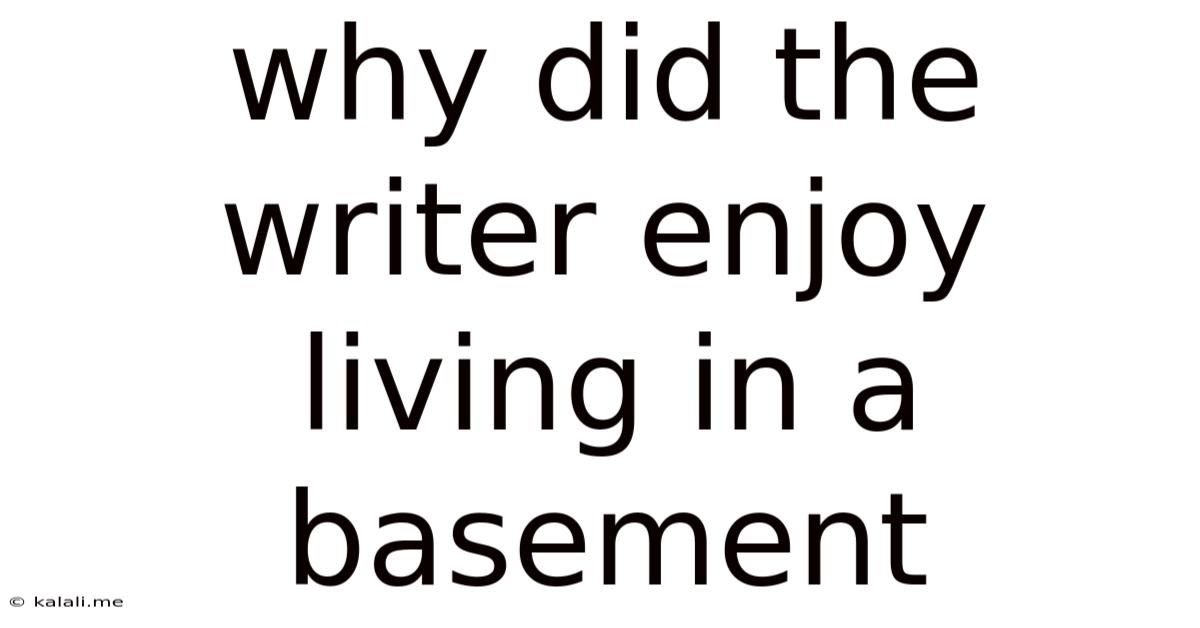 Why Did The Writer Enjoy Living In A Basement