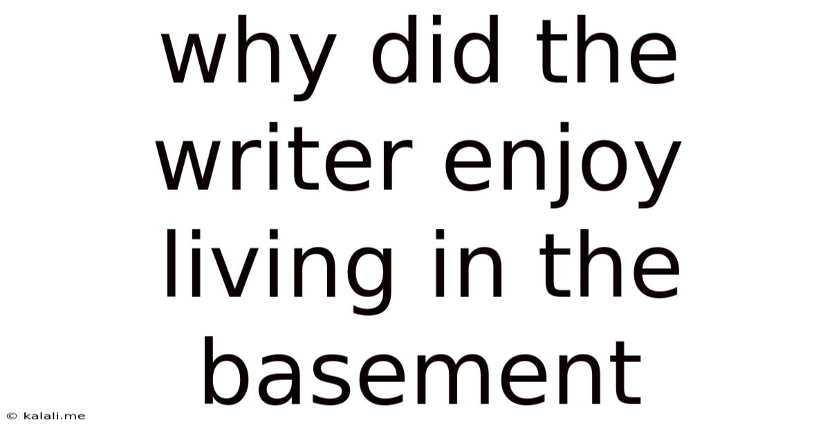 Why Did The Writer Enjoy Living In The Basement