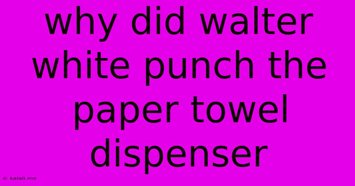 Why Did Walter White Punch The Paper Towel Dispenser