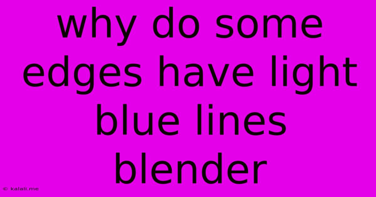 Why Do Some Edges Have Light Blue Lines Blender