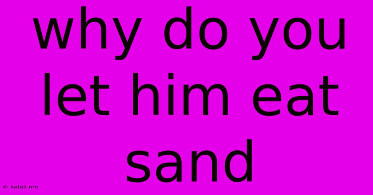 Why Do You Let Him Eat Sand