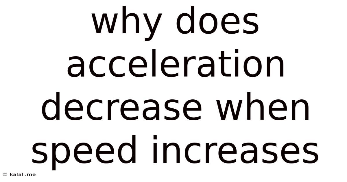 Why Does Acceleration Decrease When Speed Increases