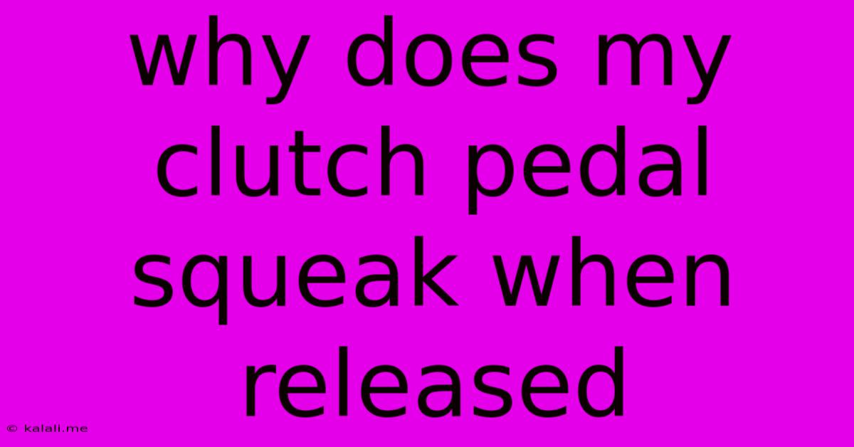 Why Does My Clutch Pedal Squeak When Released
