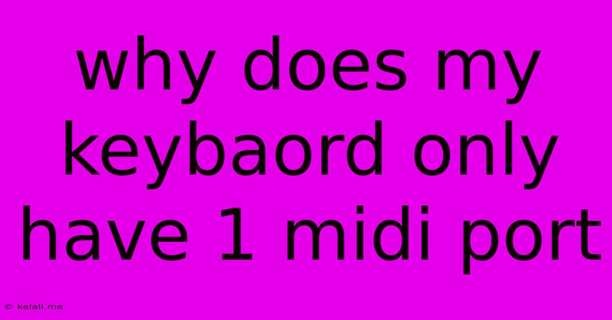 Why Does My Keybaord Only Have 1 Midi Port