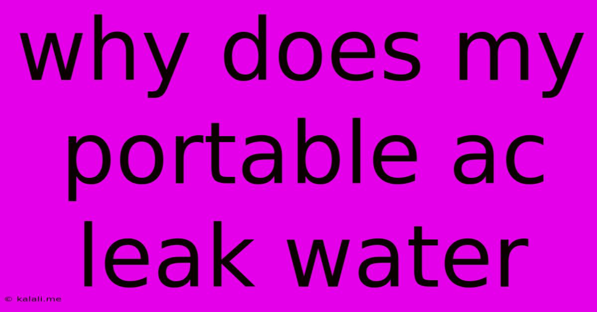 Why Does My Portable Ac Leak Water