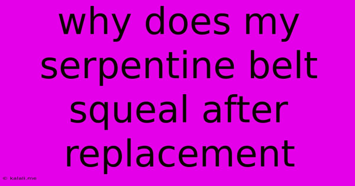 Why Does My Serpentine Belt Squeal After Replacement