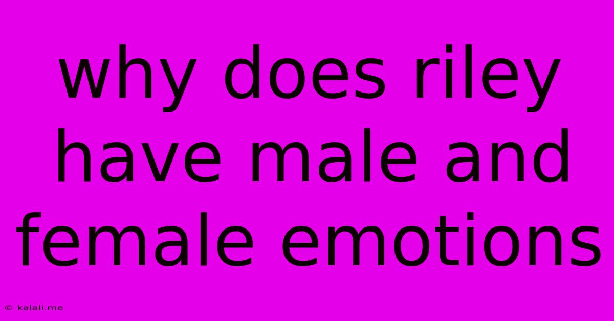 Why Does Riley Have Male And Female Emotions