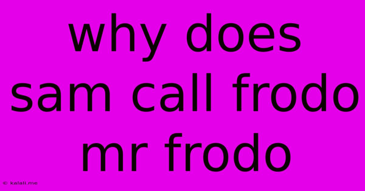Why Does Sam Call Frodo Mr Frodo