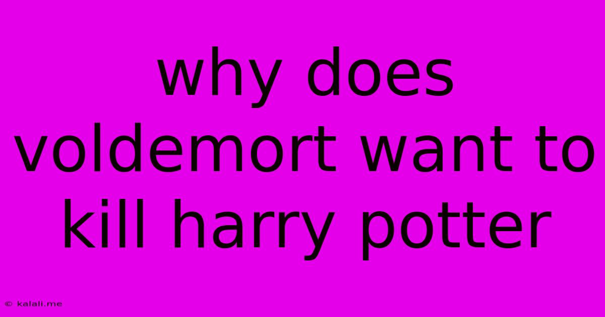 Why Does Voldemort Want To Kill Harry Potter