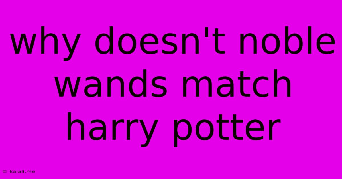Why Doesn't Noble Wands Match Harry Potter