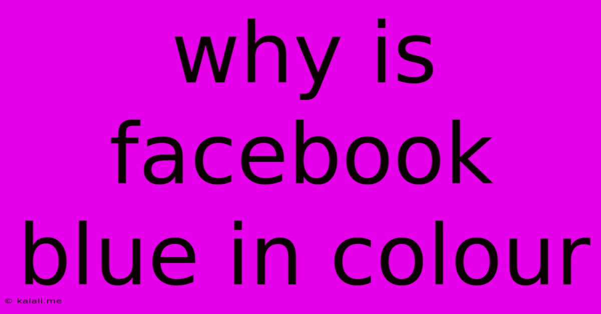 Why Is Facebook Blue In Colour