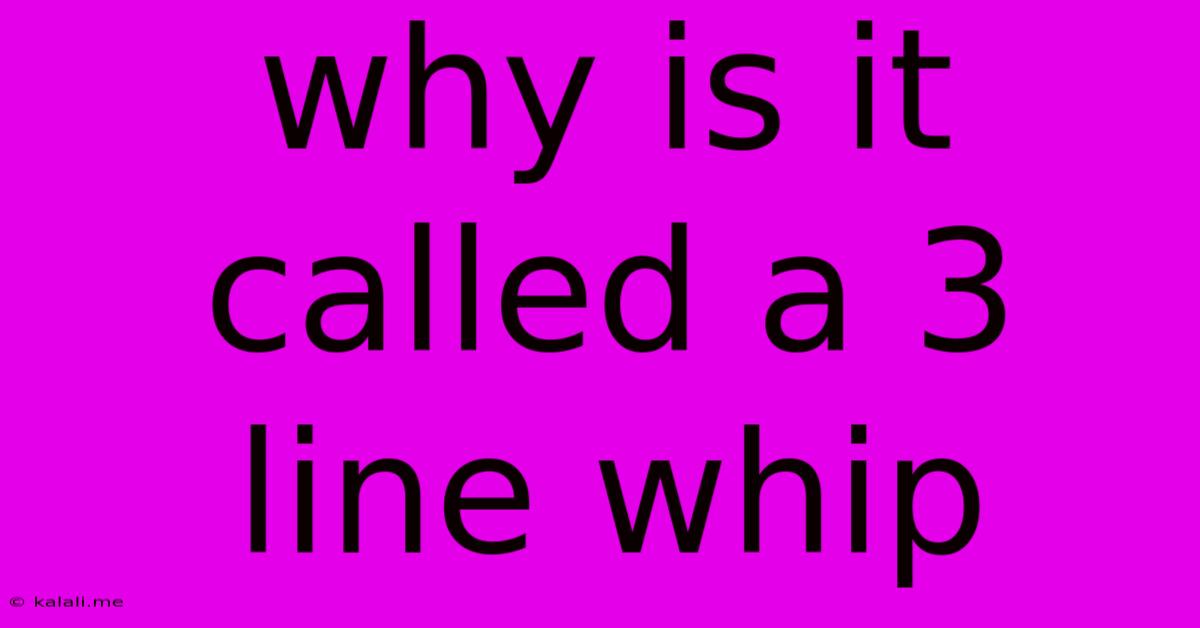 Why Is It Called A 3 Line Whip