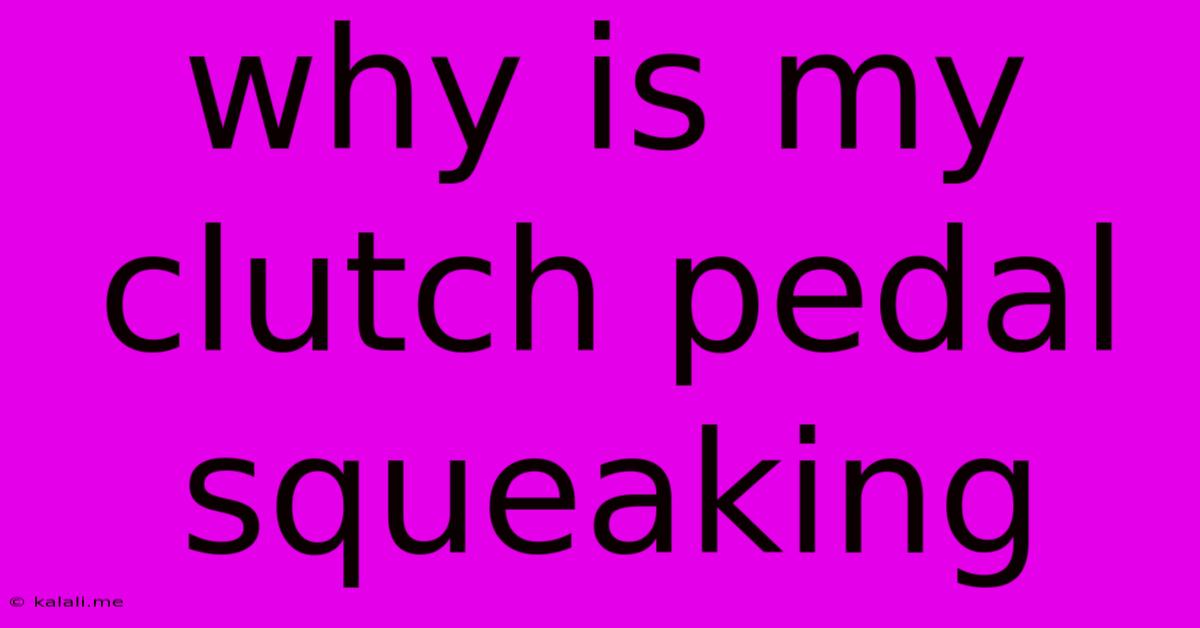 Why Is My Clutch Pedal Squeaking