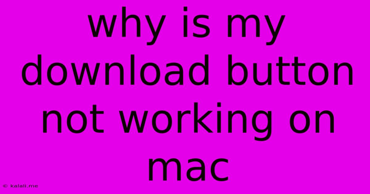 Why Is My Download Button Not Working On Mac