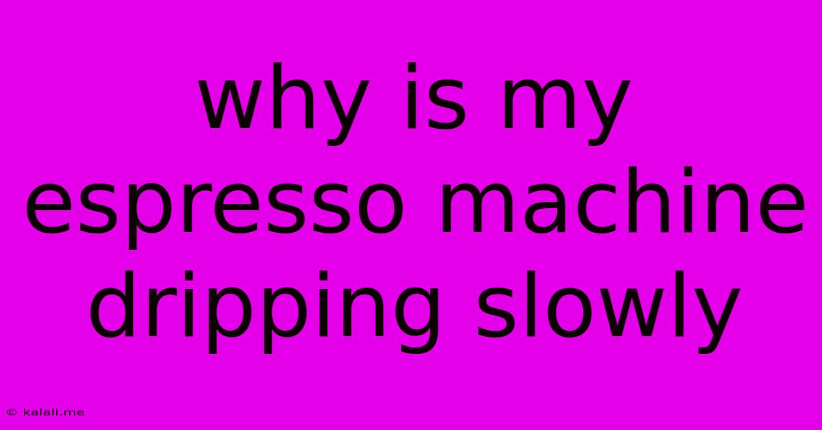 Why Is My Espresso Machine Dripping Slowly
