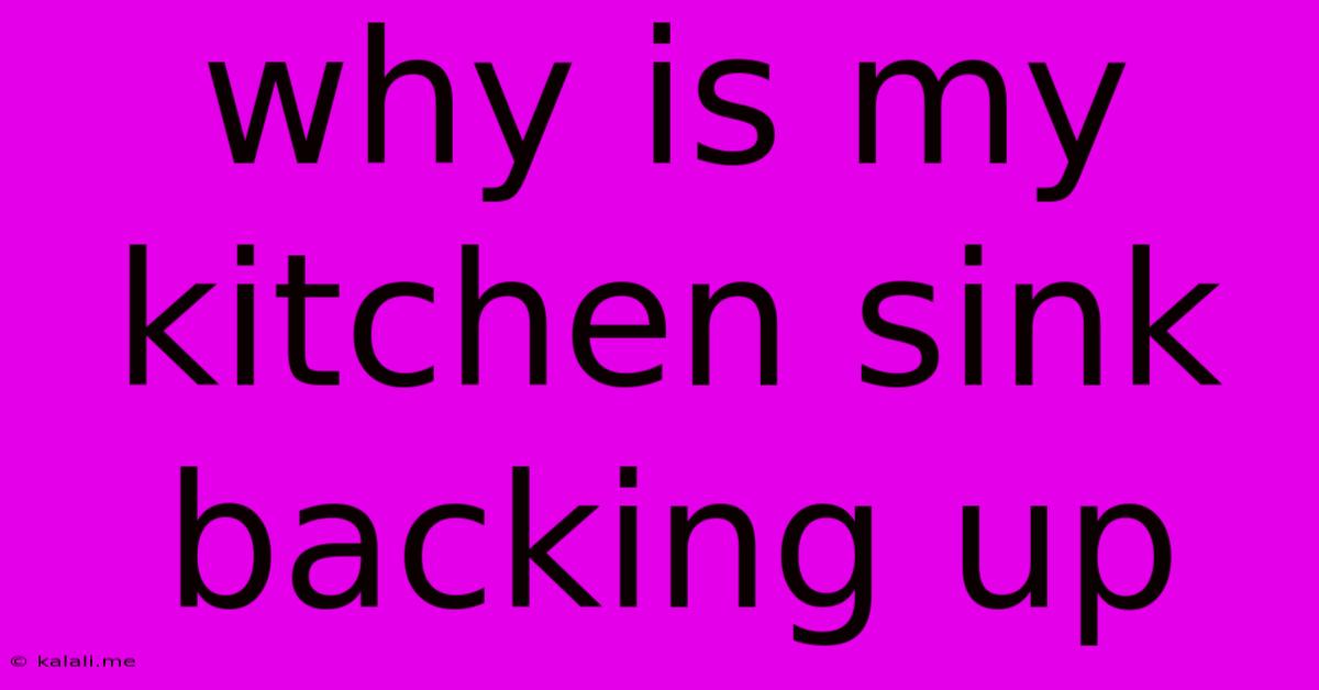 Why Is My Kitchen Sink Backing Up