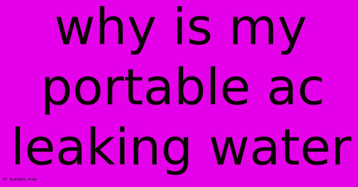 Why Is My Portable Ac Leaking Water