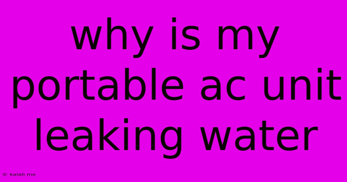Why Is My Portable Ac Unit Leaking Water