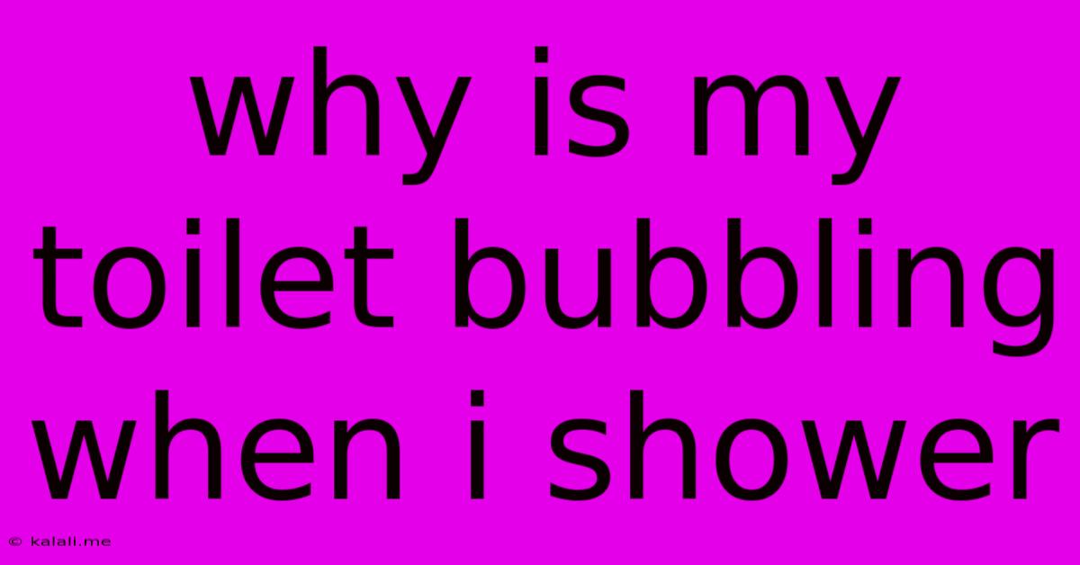 Why Is My Toilet Bubbling When I Shower