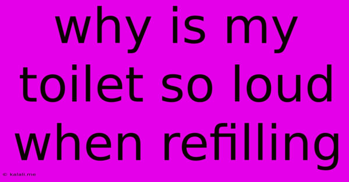 Why Is My Toilet So Loud When Refilling